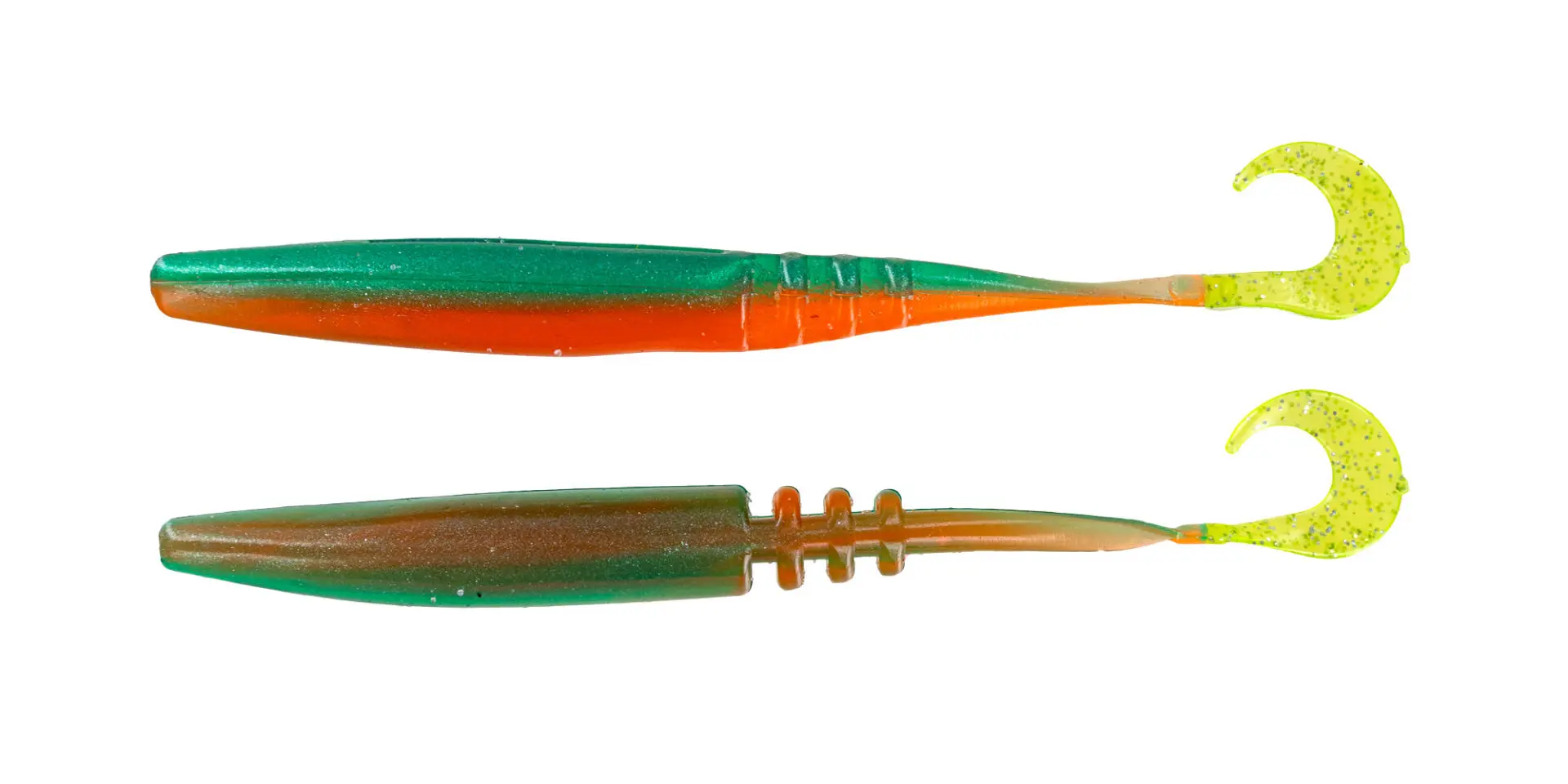 Curly Tail Jointed Jerk Minnow (Color: TN Shad / Chart Tail, Size: 3.75") I Big Bite Baits Curly Tail Jointed Jerk Minnow (Color: TN Shad / Chart Tail, Size: 3.75") I Big Bite Baits