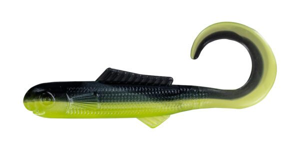 Big bite baits curl tail minnow in various sizes and colors.