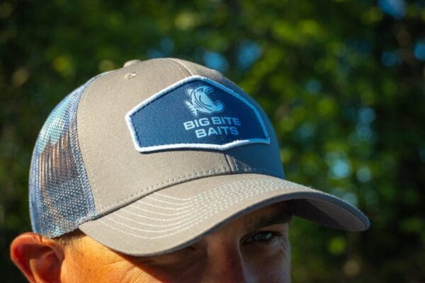 blue camo mesh back fishing hat